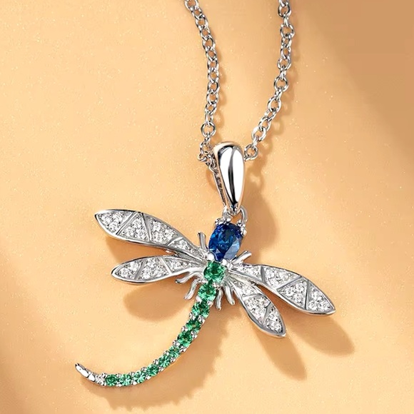 Jewelry - Sterling Silver Dragonfly Cubic Zirconia Necklace